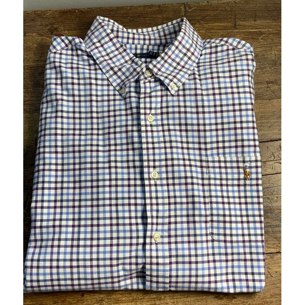 Ralph Lauren Men's XXL Plaid Blue/purple/white button down